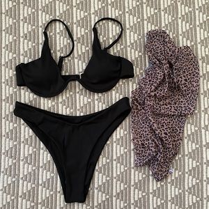 Black 2 piece bathing suit
